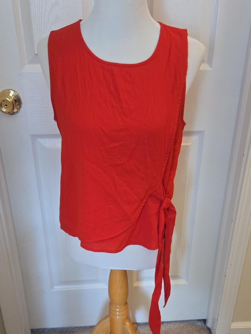 Greylin Red Sleeveless Side-Tie Tank Top